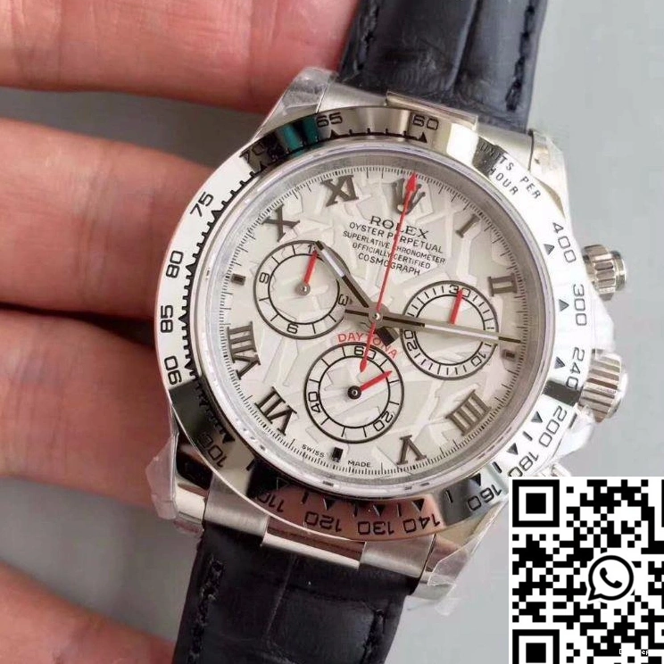 Factory Rolex Cosmograph 116520 Strap Leather Daytona JH Black 0213